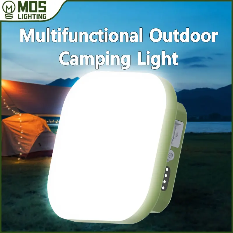 MOSLIGHTING Camping Lantern Hang Tent Lamp USB Rechargeable LED Solar Flood Light Outdoor IP65 waterproof Work Repair Lighting