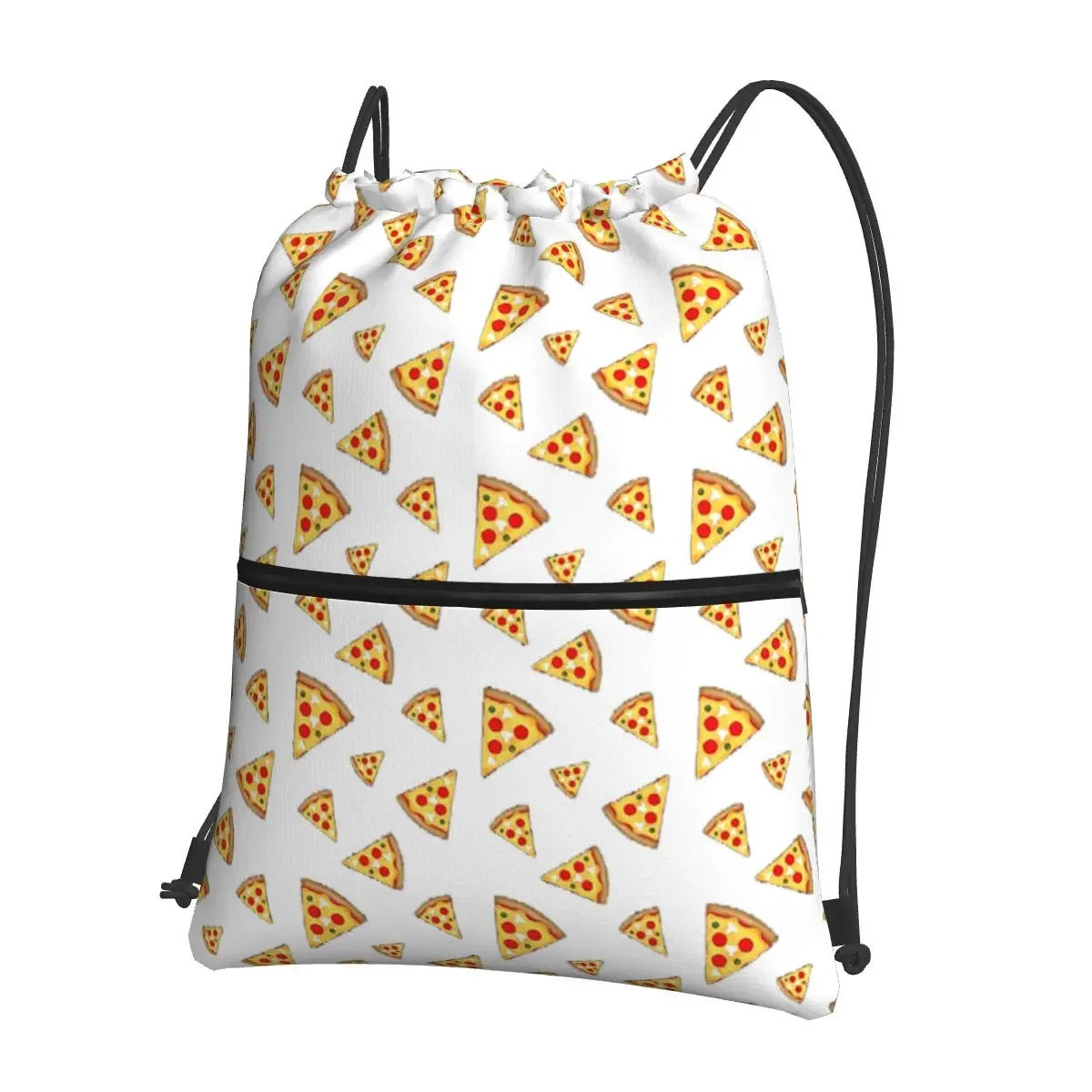 

Cool And Fun Pizza Slices Pattern Portable Backpacks Drawstring Bag Drawstring Bundle Pocket Shoes Bags For School Students