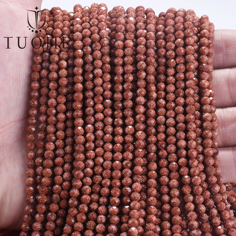 

10strands/lot Natural 4mm Faceted Stone Beads Gold Sandstone Gemstone Beads Loose Stone Beads for Jewelry Making DIY Accessories