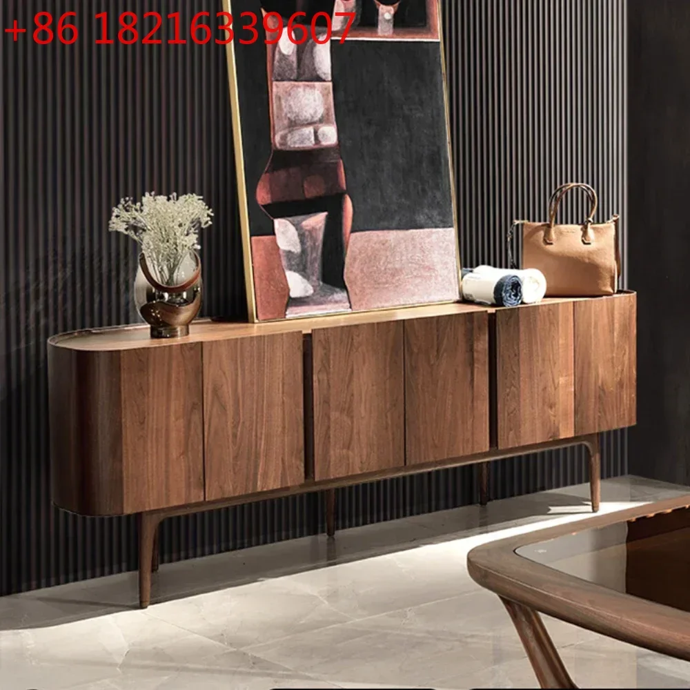 TAO Sideboard Cabinet Light Luxury Tea Solid Wood Wall Living Room Cabinet Locker Wine Cabinet