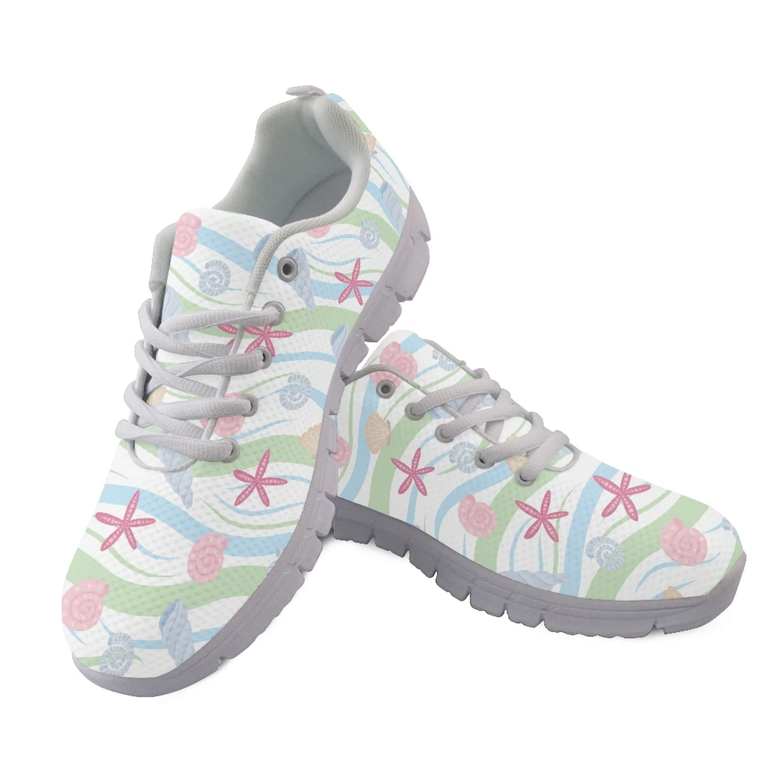 Coloranimal Starfish Shell Athletic Shoes Mesh & EVA Sole Training Athletic Shoes Low Top Athletic Work Shoes for Men