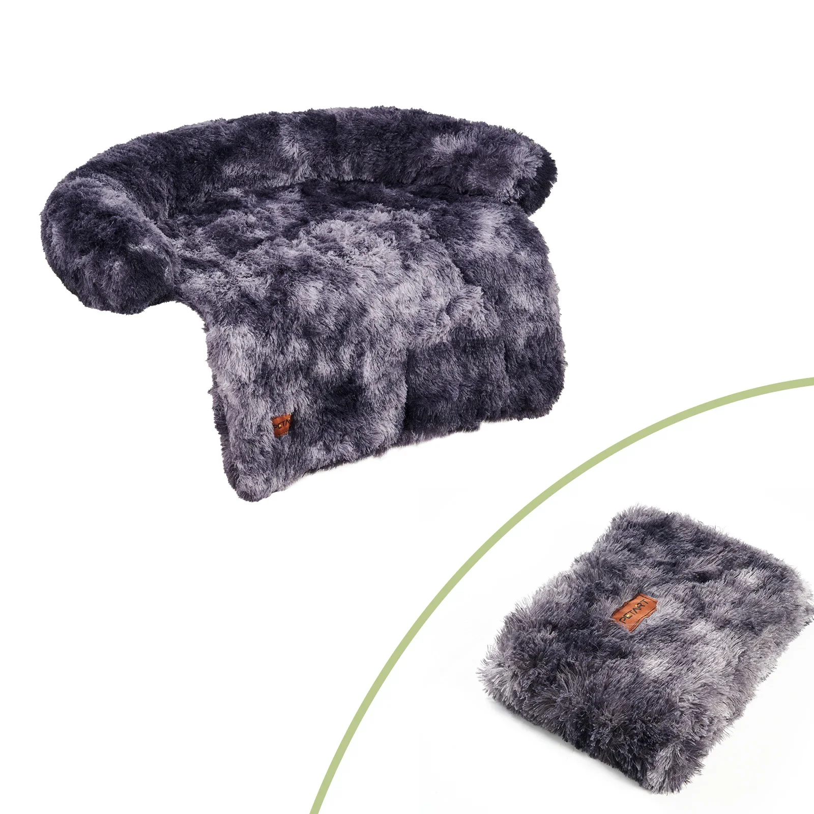 

Dog Couch Bed Mat Fluffy Long Plush Dog Sofa Beds with Blancket Pet Furniture Protector with Removable Washable Cover for Dogs