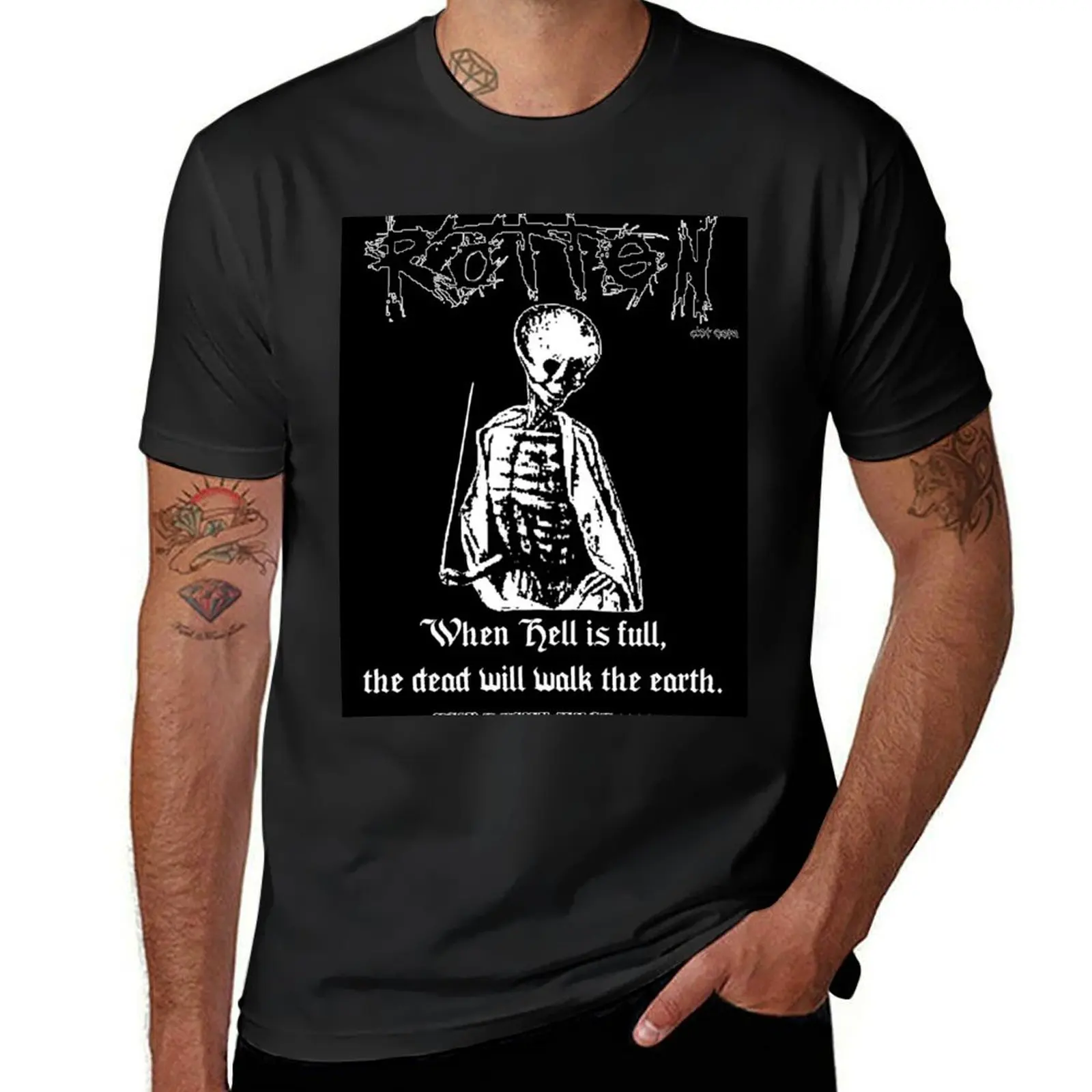 

Rotten Dot Com Rotten.com Design Macabre Skeleton Morbid T-Shirt plus size tops customizeds mens white t shirts