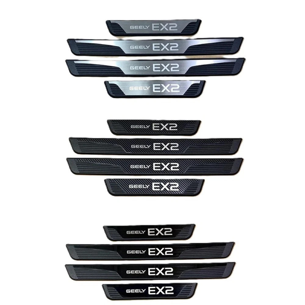For Geely EX2 Geely E2 GL GF PRO MAX 2024 2025 2026 Car Door Sill Protector Stainless Steel Plastic Sticker Interior Accessories