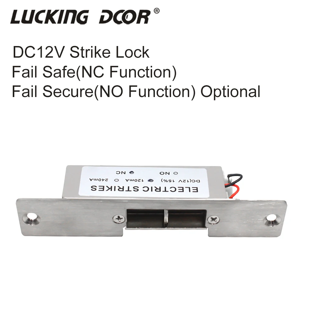 Electronic Strike Lock Access control Narrow Type Electric Door Lock for Home Office Wood Metal Door Fail Safe Fail Secure DC12V