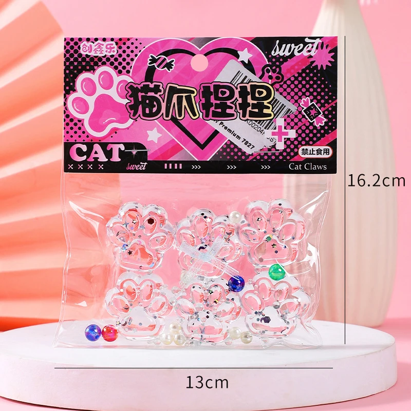 6pcs TPR น่ารัก Cat PAW นุ่มความเครียดบรรเทานุ่มปลายนิ้วของเล่นบีบ Decompression ช้า Rebound ของเล่นสําหรับเด็กผู้ใหญ่