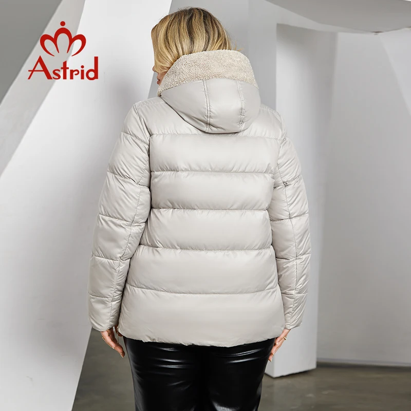 Astrid 2023 Winter Women\'s Jacket Plus Size Parkas Women Clothing Faux Fur Tops Fashion Stitching Padded Coats Outerwear 10003