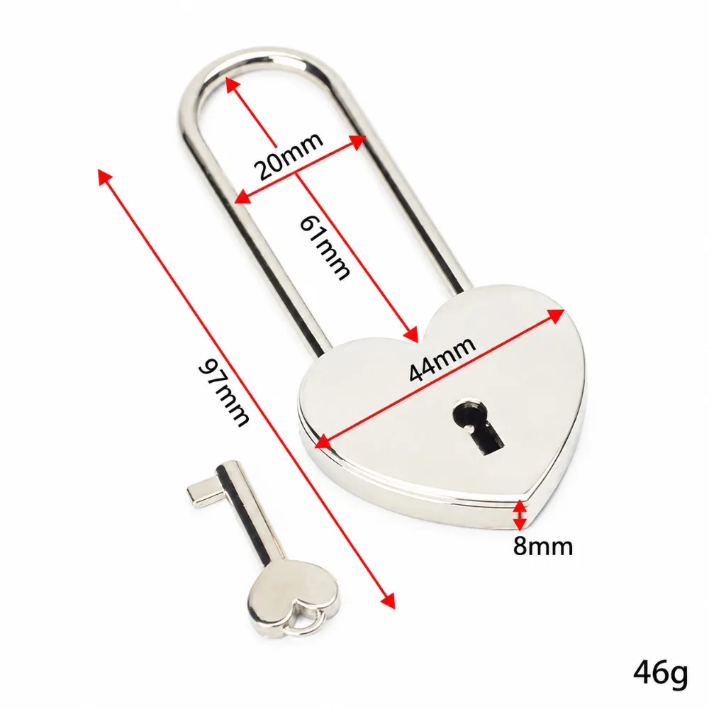 Classic with Key Heart Padlock Antique Style Sentimental Love Lock Set Romantic Wishing Lock Lover
