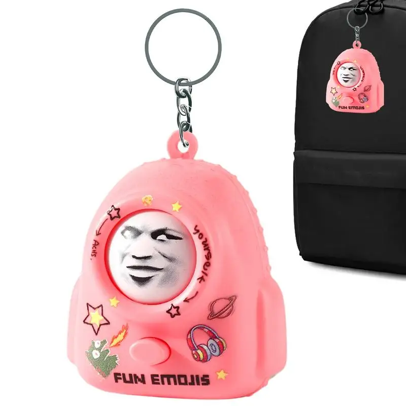 Face Changing Keychain Fun Car Keyring School Bag Shaped Trendy Funny Keyholder Bag Backpack Pendant Cartoon Key Ring For Kids