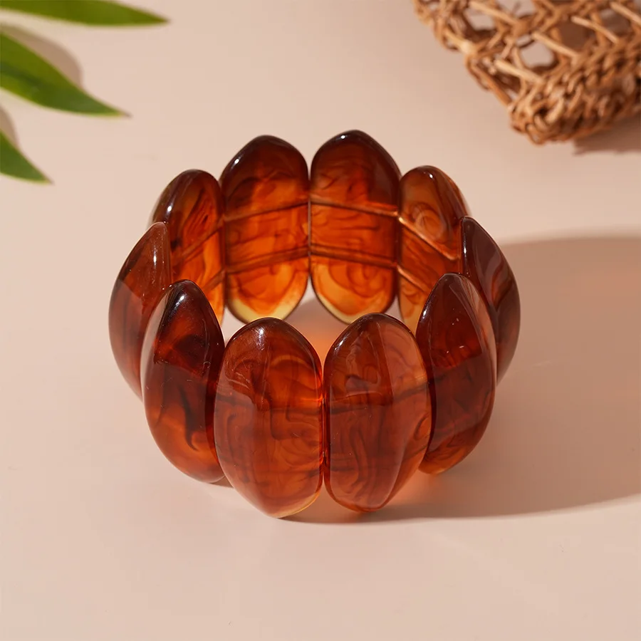 41 Colors Vintage Smudging Bangle Geometric Wide Chunky Bracelets for Women Men Personality Acrylic Bracelet Hand Jewelry