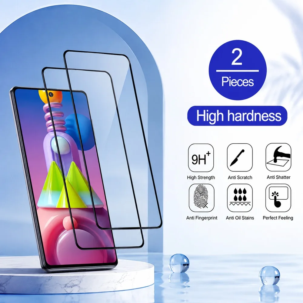 2PCS Tempered Glass For Samsung Galaxy M15 M16 M17 5G M20 M21 M31 Screen Protector For Samsung Galaxy M32 M33 M34 5G M35 M51 HD