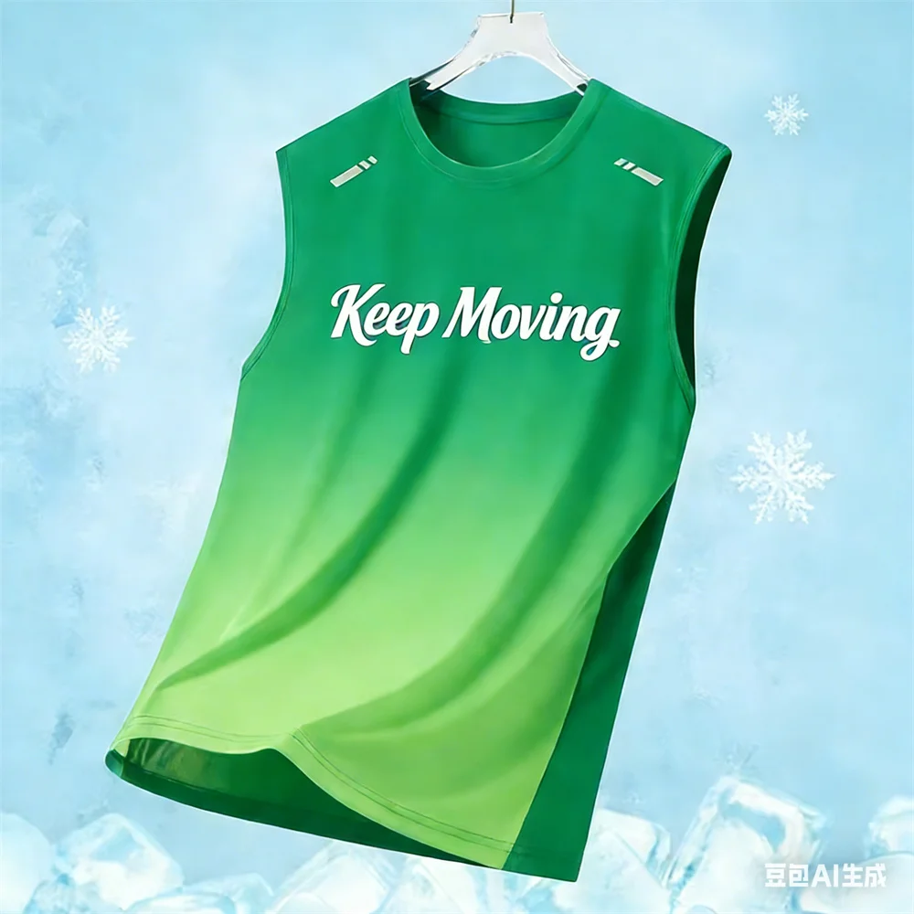 

Summer Men's Sleeveless T-shirt Quick drying vest round neck round neck Sports breathable basketball jerseys Running T-shirt top