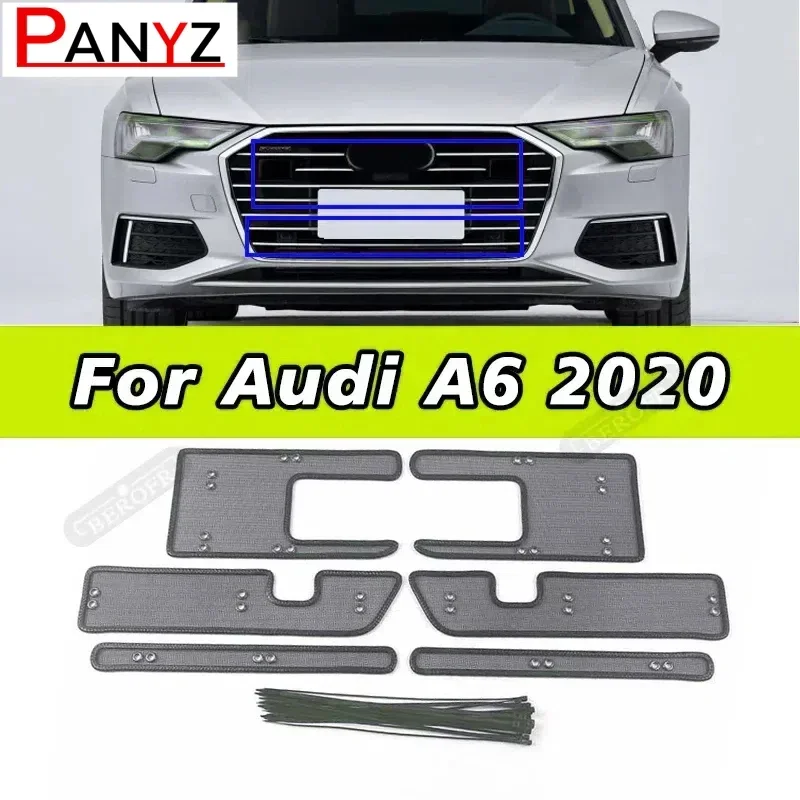 

For Audi A6 2020 Car Accessories Stainless Steel Front Grille Insert Net Anti Pest Dust Garbage Proof Inner Cover Net