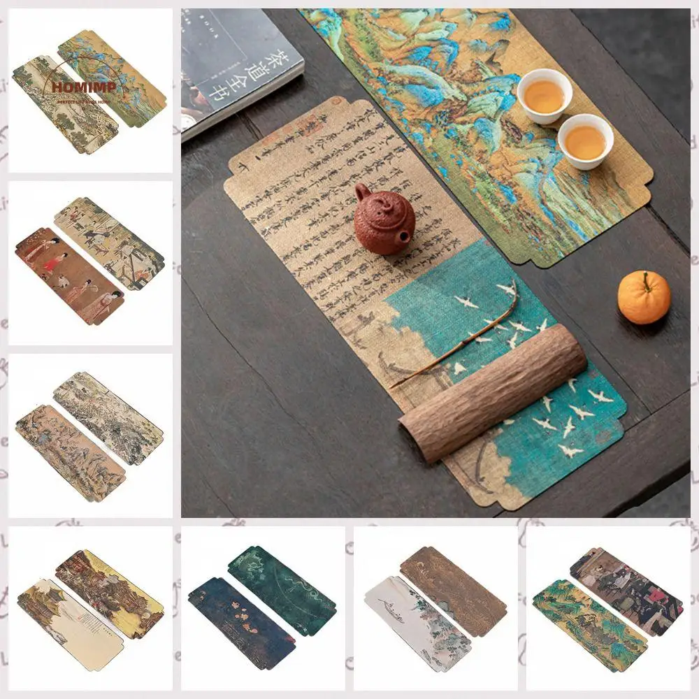 

Table Mats Chinese Style Chinese Tea Towel Ancient Painting Double-sided Tea Cushion Cloth Waterproof Tea Cloth Teahouse