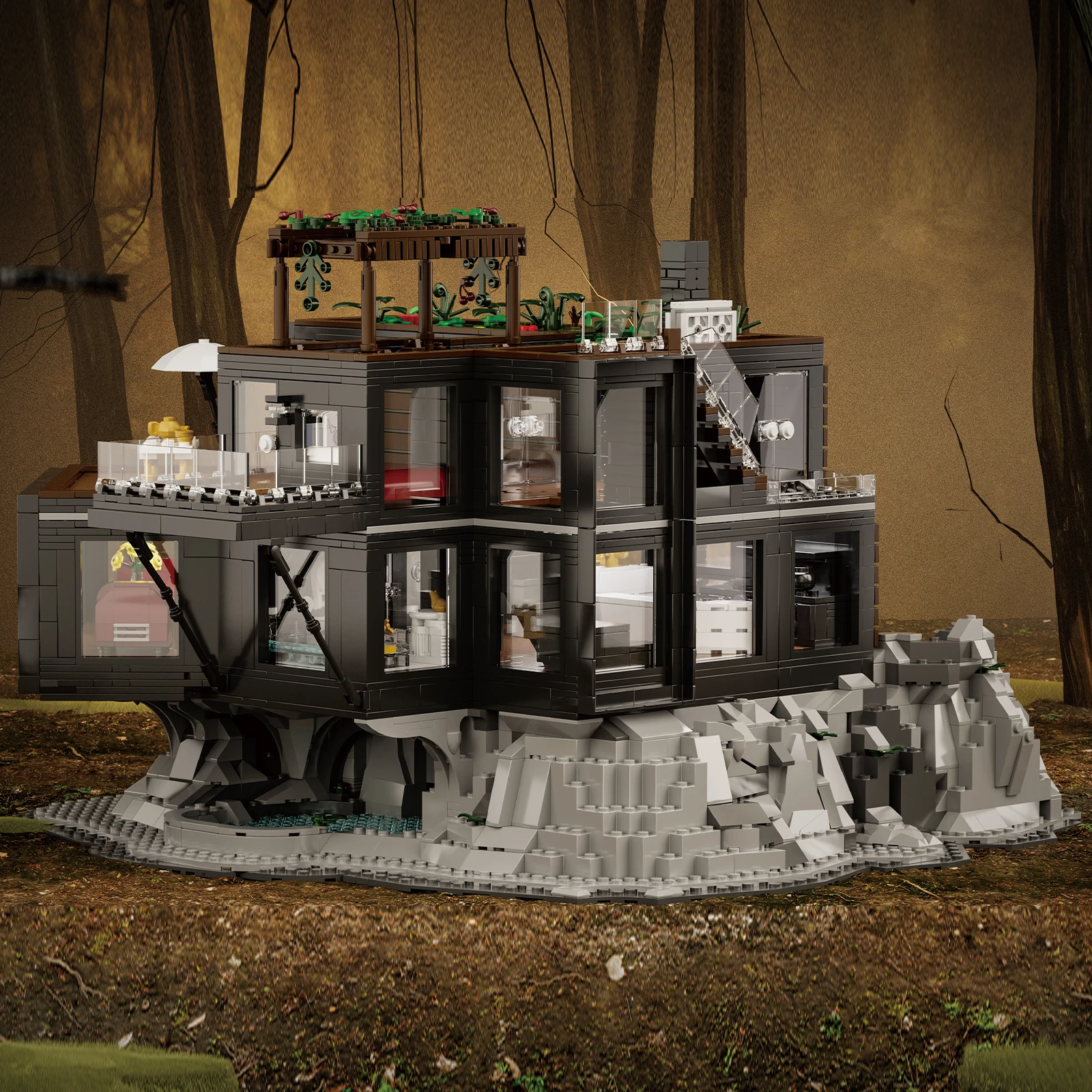 MOC 66104 3388 Uds. Juego de bloques de construcción casa de vampiro modelo de construcción DIY bloques de montaje juguete para niños regalo de Festival