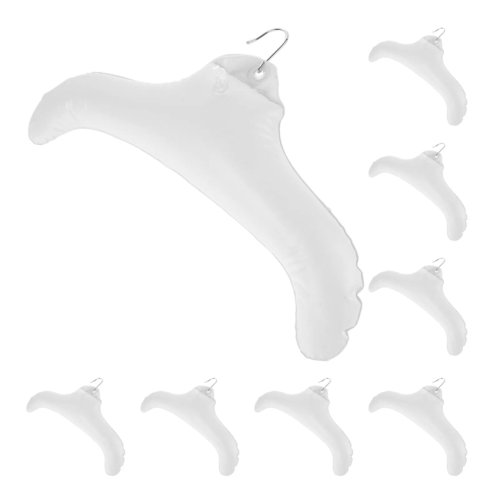 

8Pcs Inflatable Hangers Foldable PVC Travel Clothes Organizer Portable Space Saving Laundry Drying Hanger White Hangers