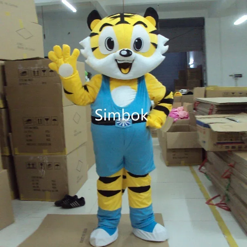 Simbok Cute Tiger Mascot Cartoon Doll Cosplay Costume Walking Halloween Christmas Party Masquerade Anime Shows OI9252