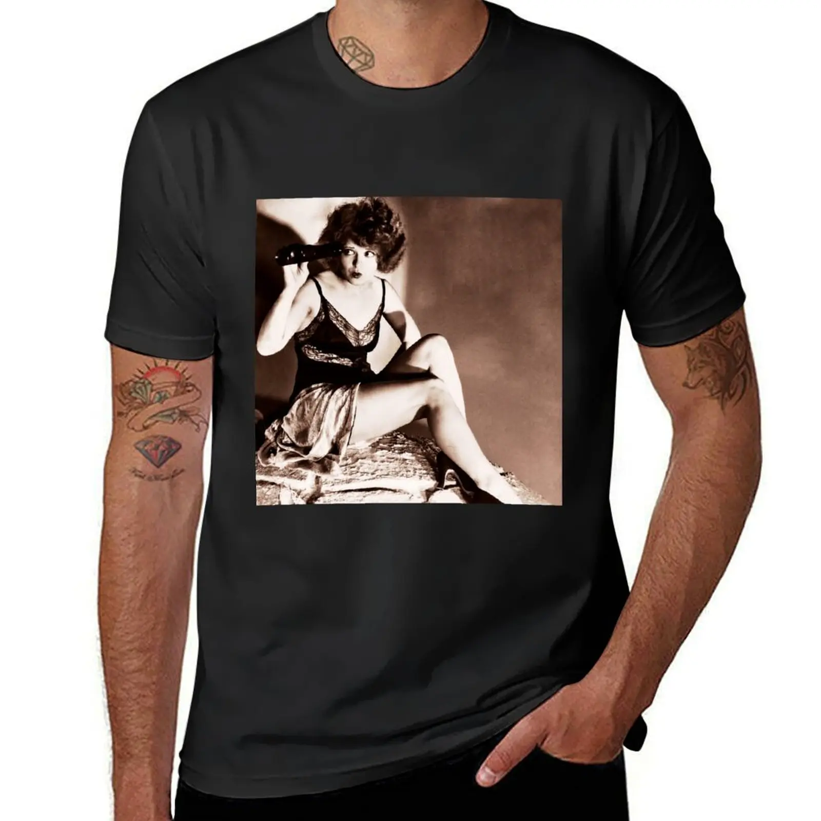 Clara Bow in lingerie T-Shirt plus sizes graphics plain white t shirts men