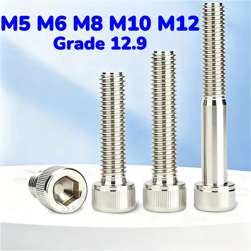 Grade 12.9 Alloy Steel M5 M6 M8 M10 M12 Nickel Plated Partial Thread Allen Hex Socket Bolt Full Thread Hex Socket Cap Head Screw