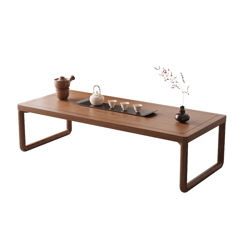 Modern simple tea table and chair combination New Chinese solid wood tatami balcony Zen low table