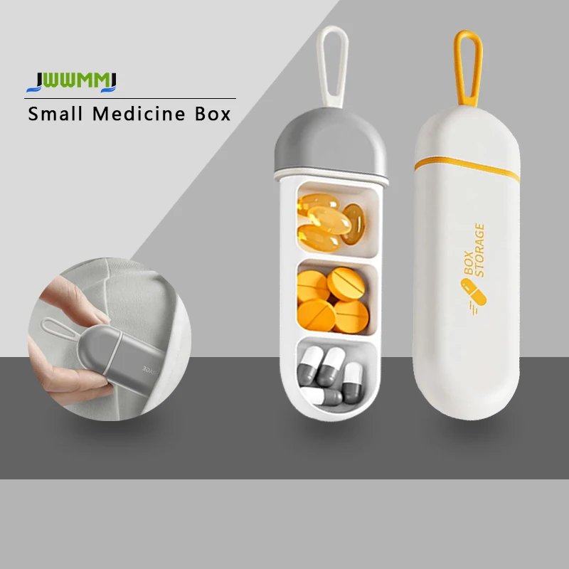 

1pcs Travel Pill Organizer, 3-Slot Small Pill Case with Slide-Open, Portable Pocket Pill Case with Moisture-Proof Strip Mini