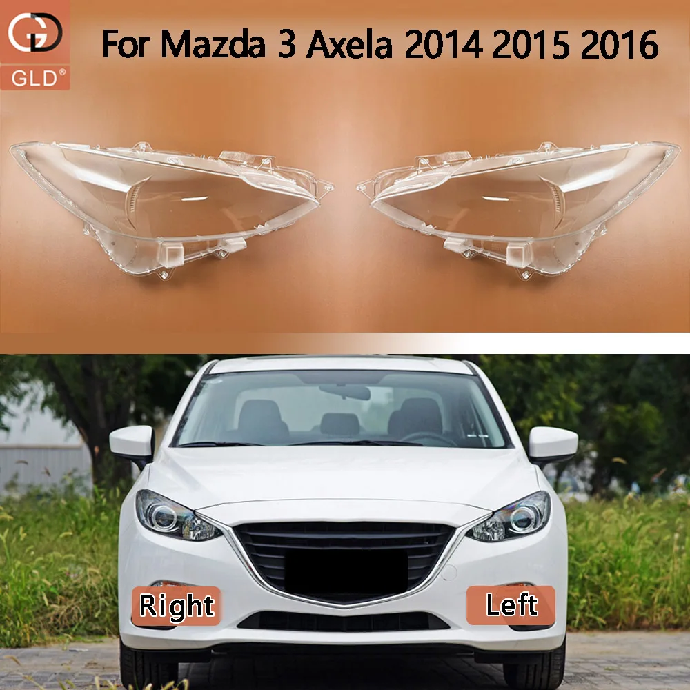 For Mazda 3 Axela 2014 2015 2016 (Low Configuration) Headlight Cover Replacement Front Car Light Auto Shell Lampcover Lampshade