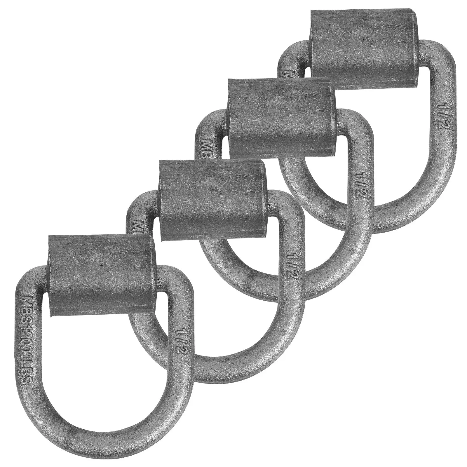 4Pcs Heavy Duty Welded D Ring Anchor Forged Steel 12,000lbs Load Trailer Truck Cargo Tie Down Weld-on Trailer D-Ring