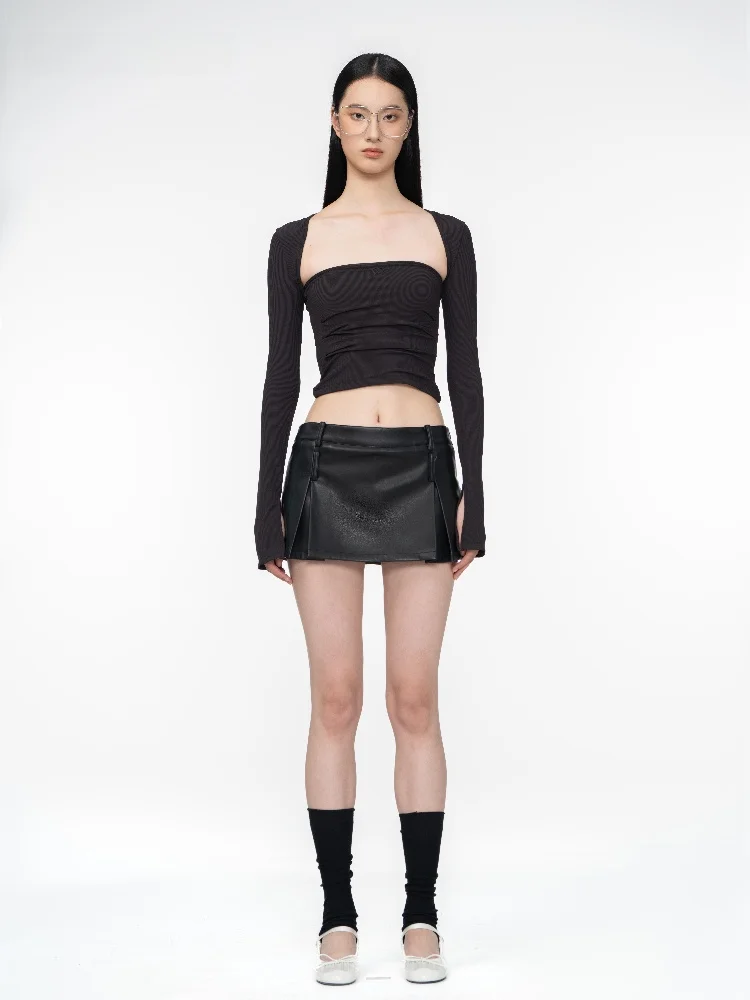 

ДАНЗ ФИР ® Длинный топ для подружки невесты или комплект из двух предметов с складками, повседневный летний хлопковый топ-бандо с открытыми плечами