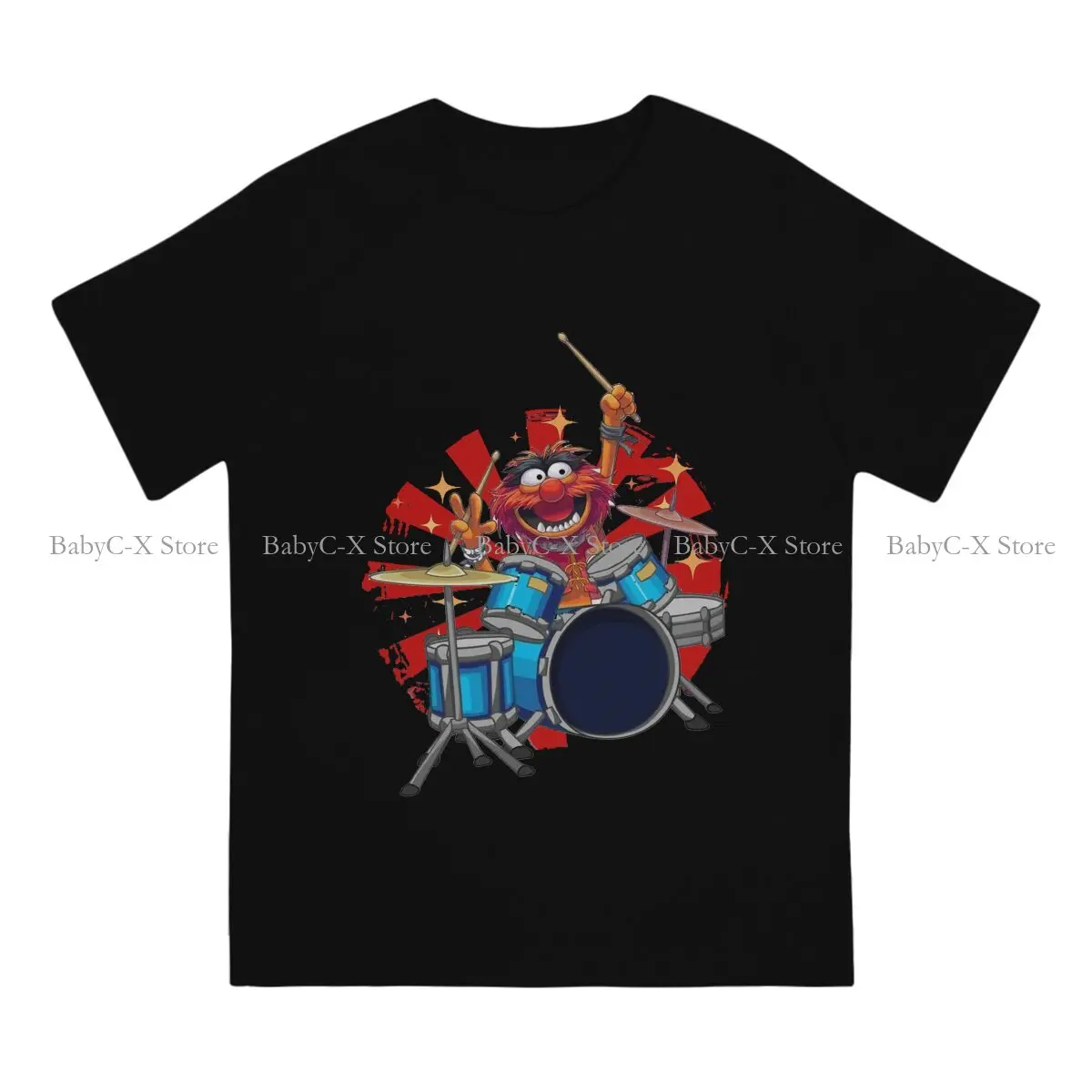 Fraggle Rock Children Cartoon Polyester TShirt for Men ANIMAL DRUMMER THE MUPPETS SHOW Soft Leisure Sweatshirts T Shirt