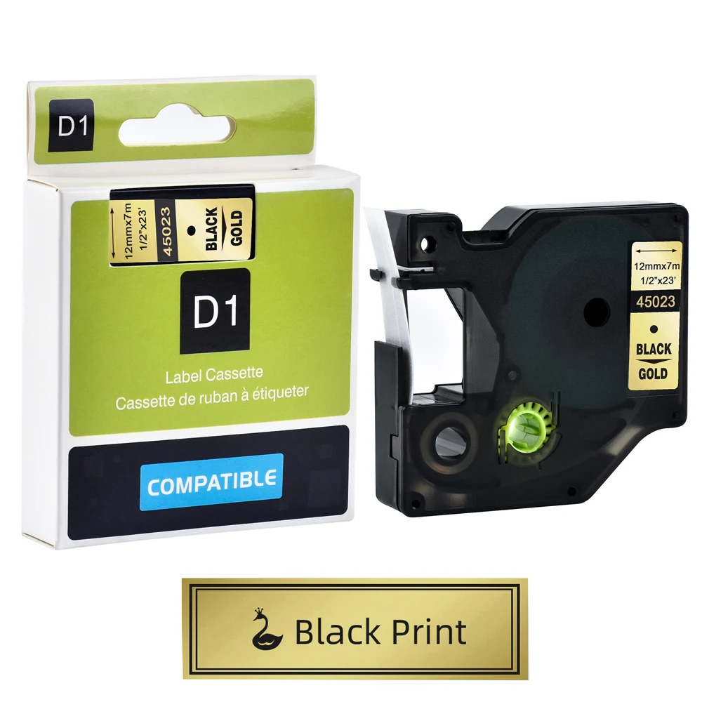 1pcs Compatible dymo D1 6/9/12/19/24mm tapes 45023 40923 45813 53723 43623 for Dymo labelmanager LM160 210D LM280 PNP