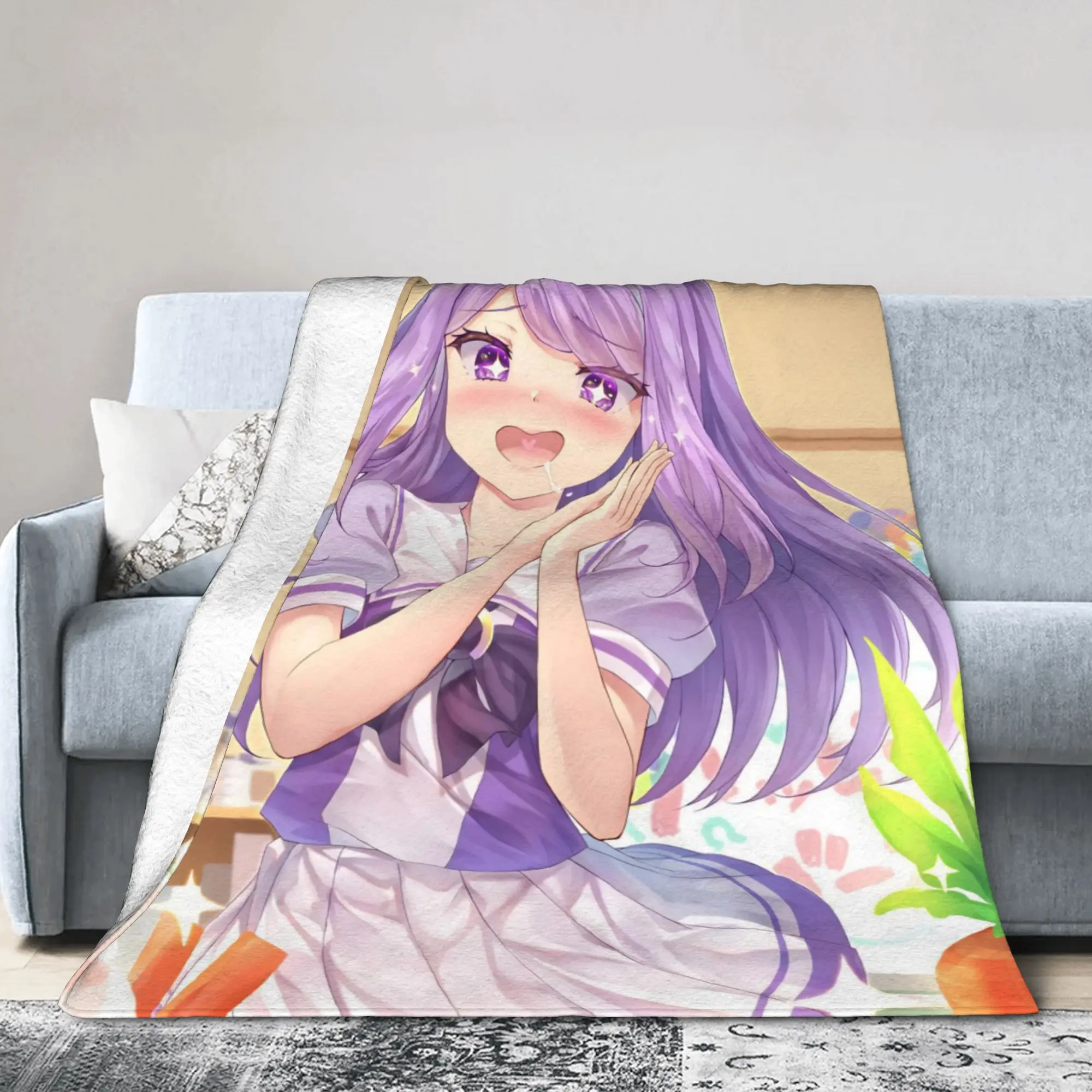 Umamusume Pretty Derby Mejiro Blanket Fleece Autumn/Winter  Portable Lightweight Throw Blanket for Bed Bedroom Rug Piece