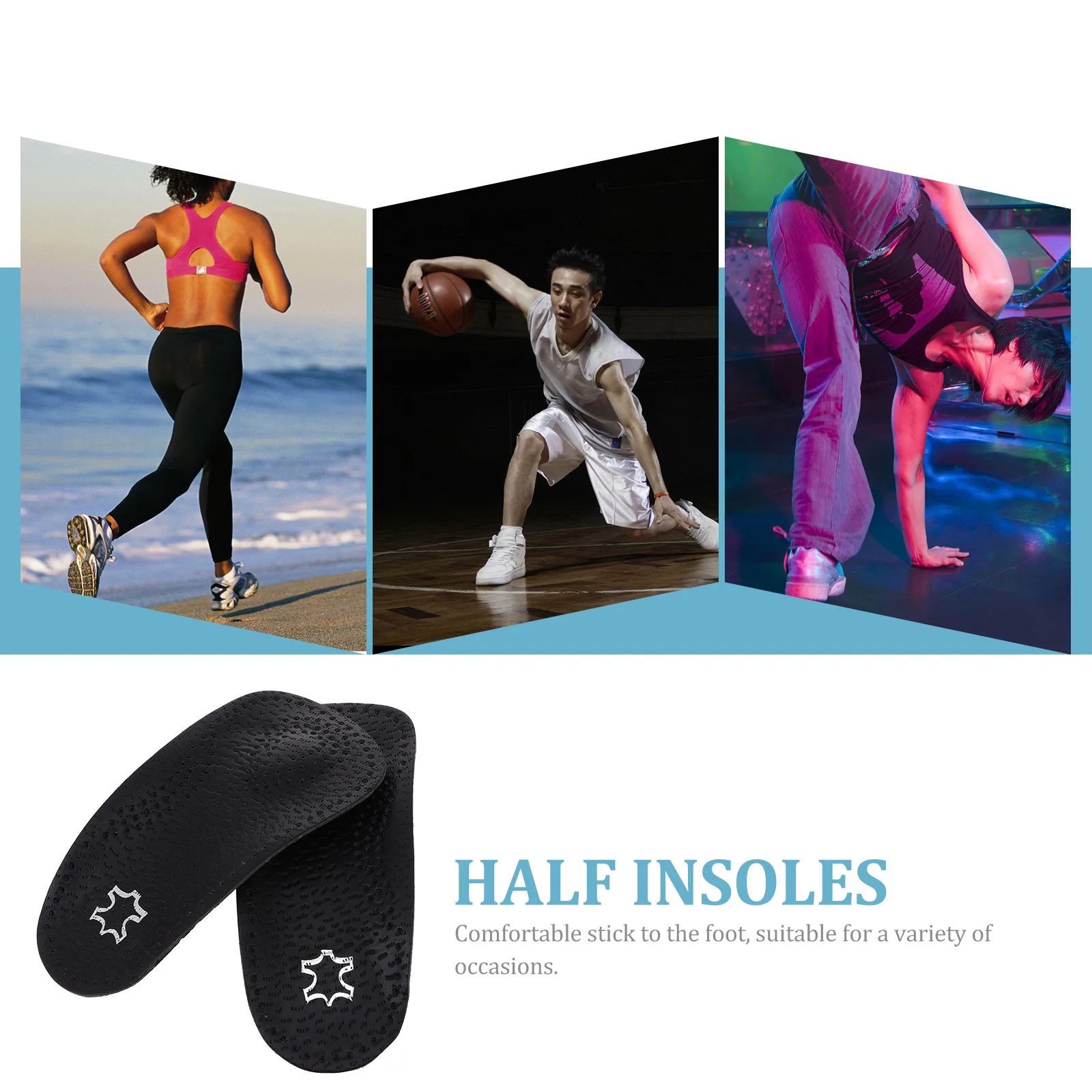 

Arch Support Insoles Half Foot Pads Shock Proof Pain Reducing Breathable Cushions Non Slip Women Comfortable Walking Moisture