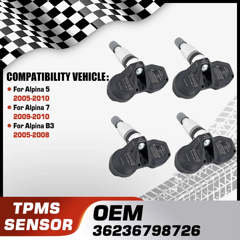 

Car TPMS Tire Pressure Monitor Sensor System For Alpina 5 2005-2010 Alpina 7 2009-2010 Alpina B3 2005-2008 36236798726 433 MHz