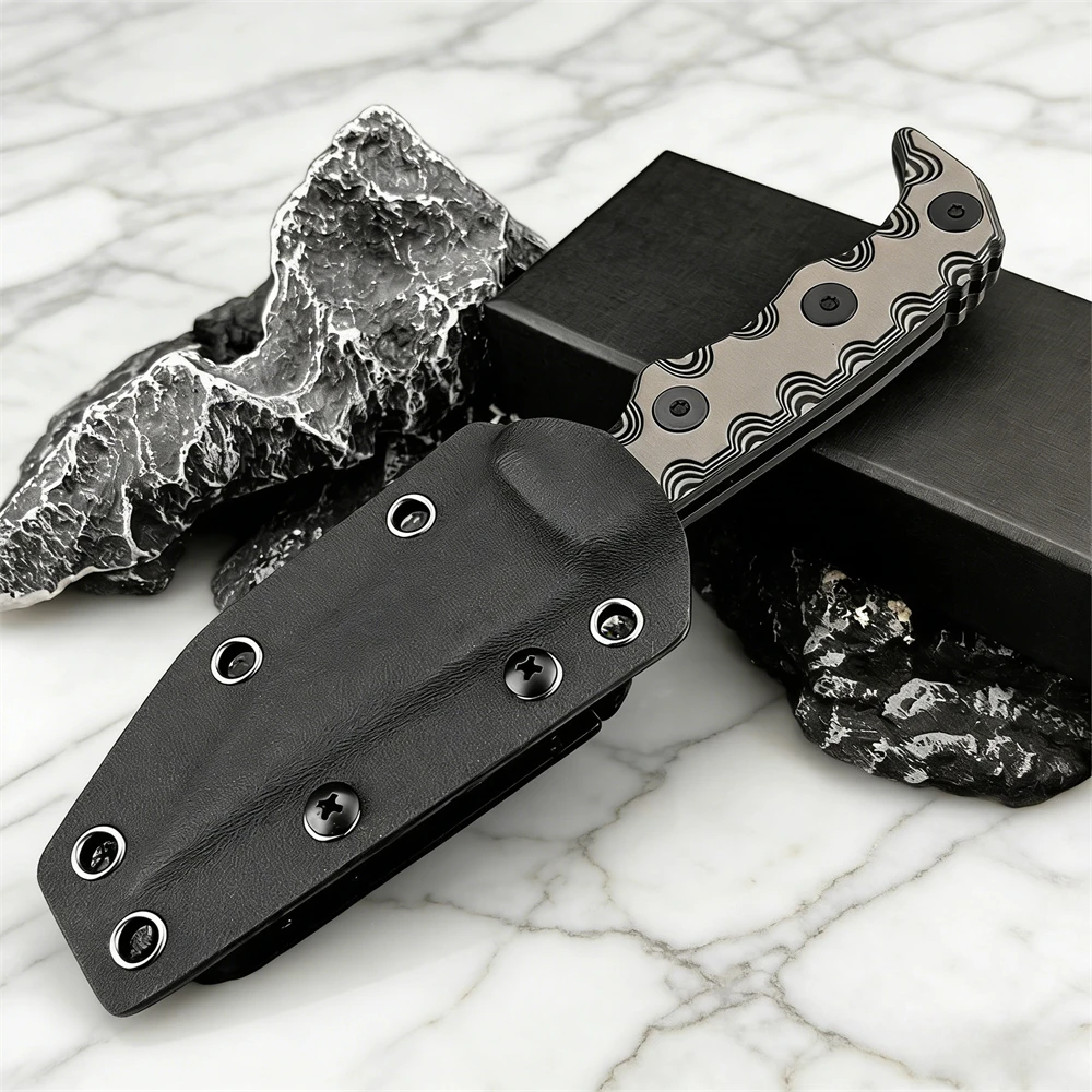 

Нож с фиксированным клинком для активного отдыха, сталь 7Cr13MoV, цельнометаллическая рукоять G10 с ножнами, практичный EDC-компаньон для кемпинга и походов