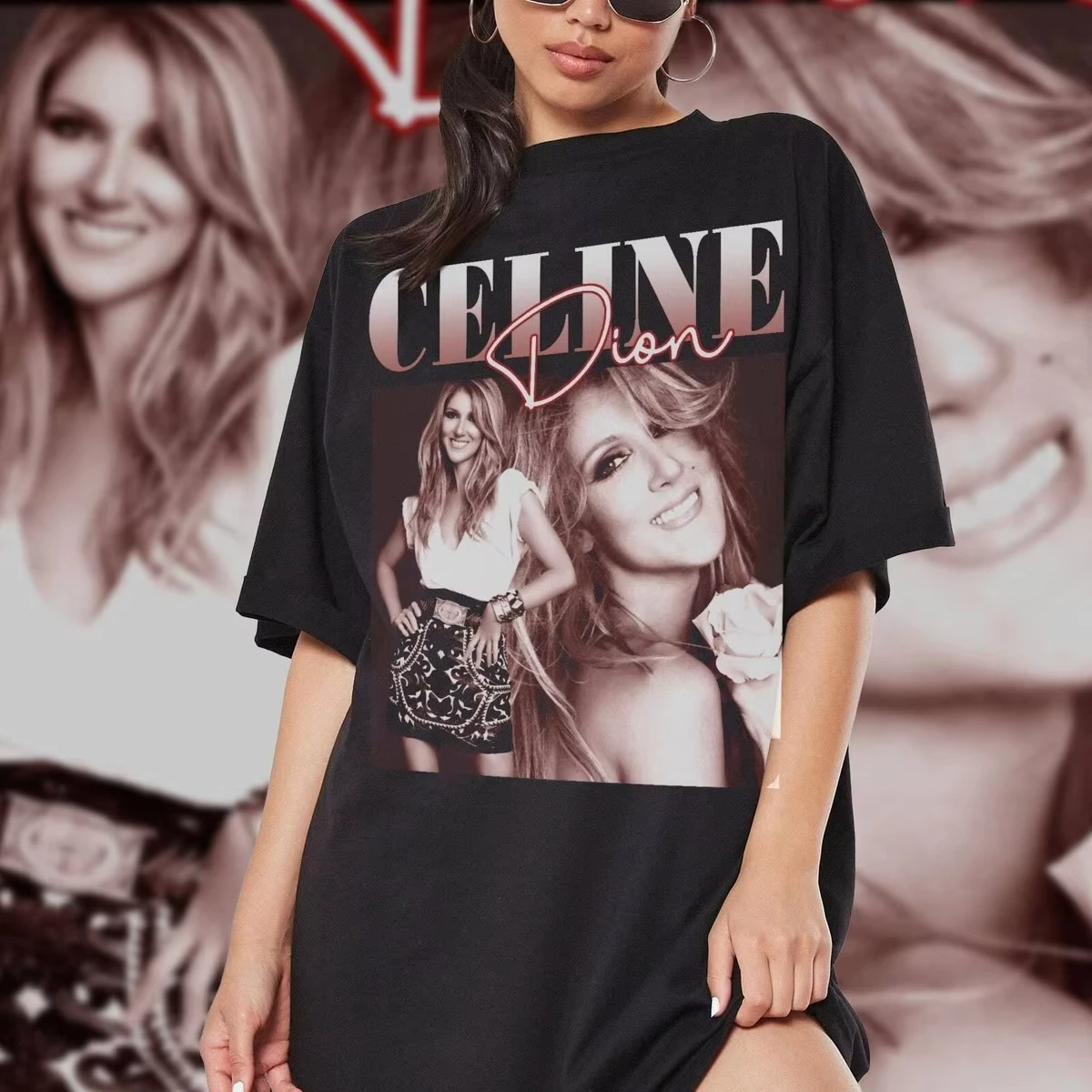 Celine Dion Metal Funny Large Printed Cotton Men's T-Shirt Short Sleeve T-Shirts Titanic Movie Hipster Tops