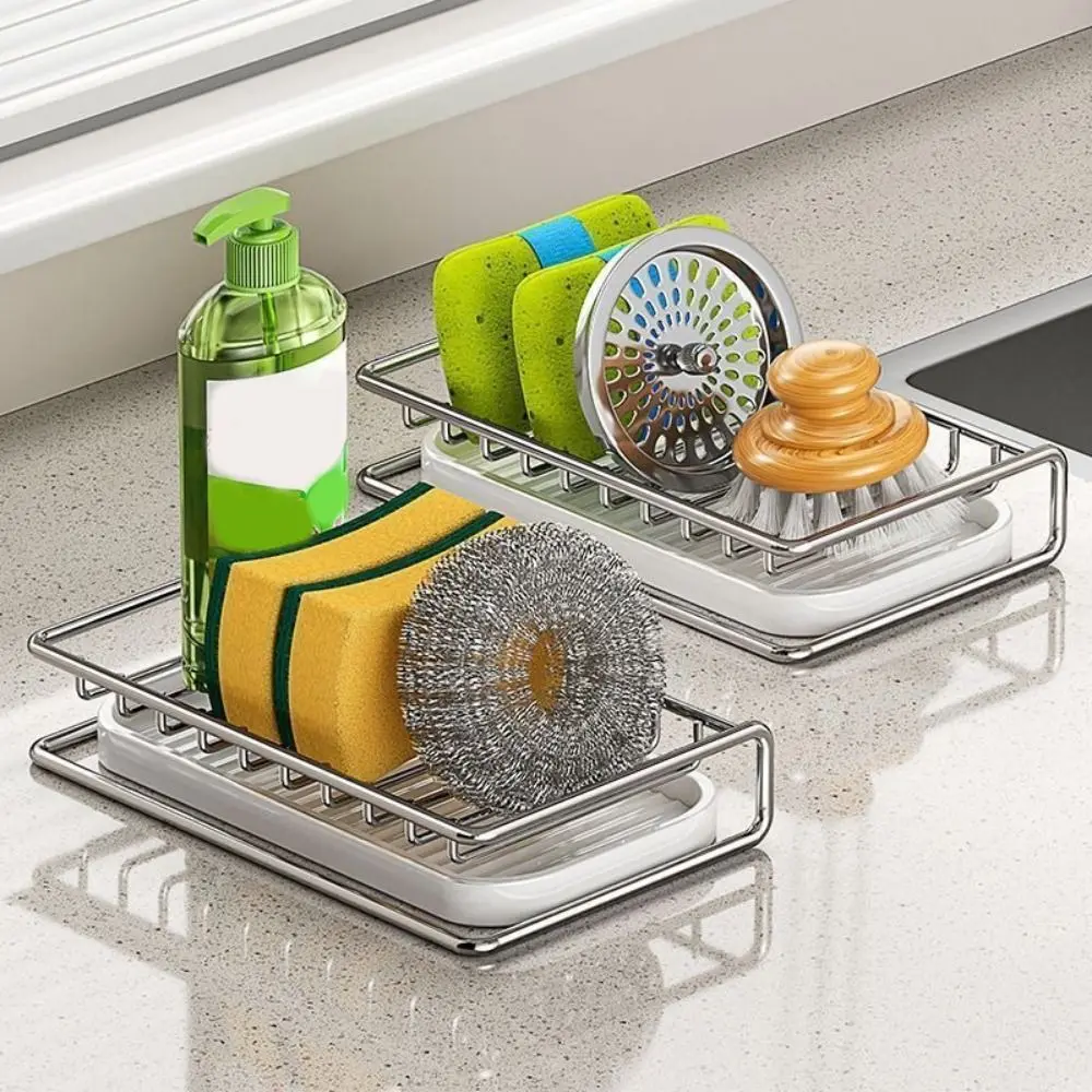 Stainless Steel Soap Rack with Drainage Tray Rust-resistant Space Saving Soap Storage Rack Waterproof Moisture-Proof