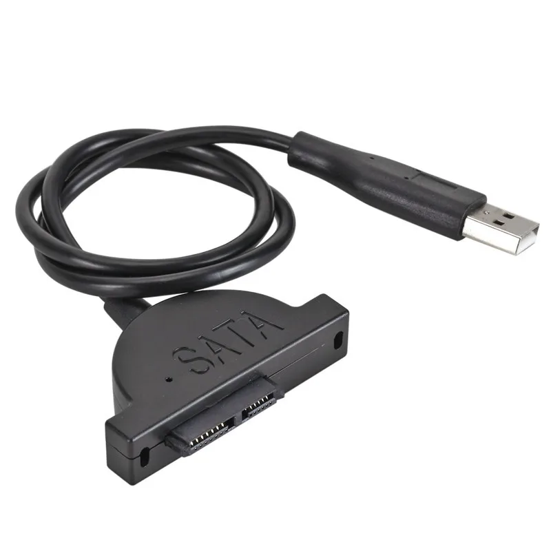 USB 2.0 to Slimline SATA II 7+6 13Pin Adapter Converter Cable For Laptop CD DVD ROM Optical Drive