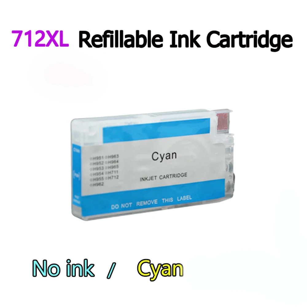 For hp 712 712XL Refillable Ink Cartridge With Disposable Chip For HP DesignJet T650 T630 T250 T230 T210 Printers