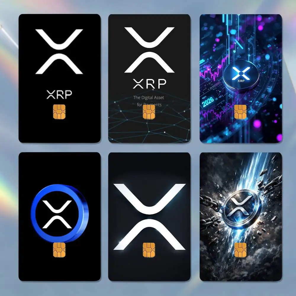 Xrp R-Ripple Crypto 4pcs 1Set HD Waterproof Card Skins Protective Stickers for Credit Bank Game Cards