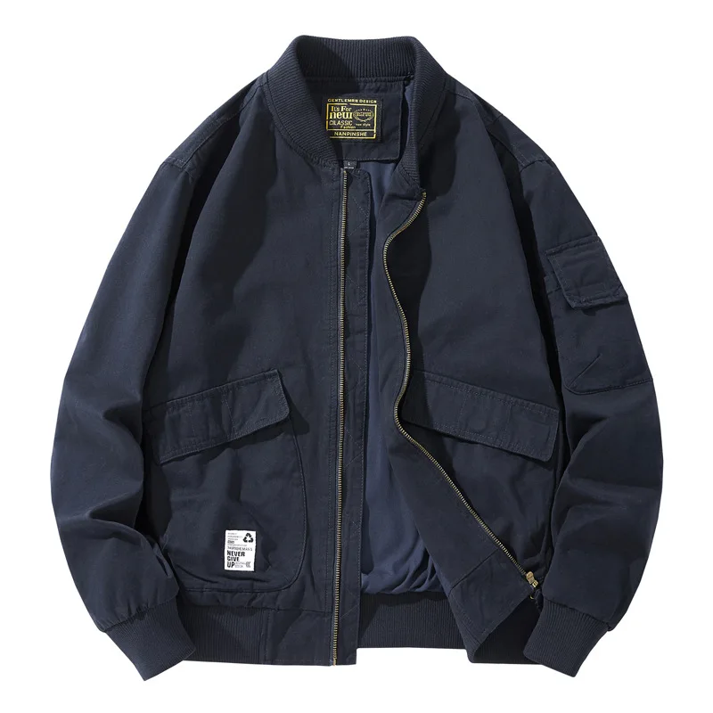 Washed Cotton Casual Jacket Men's Loose Fashion Outerwear