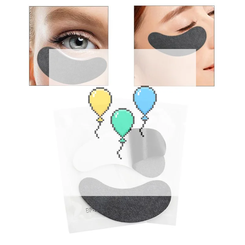 50 Pairs Isolate UV Hydrogel Eyelash Patches Black Lash Gel Pads For Eyelash Extension UV Rays Paper Stickers Wraps Makeup Tool