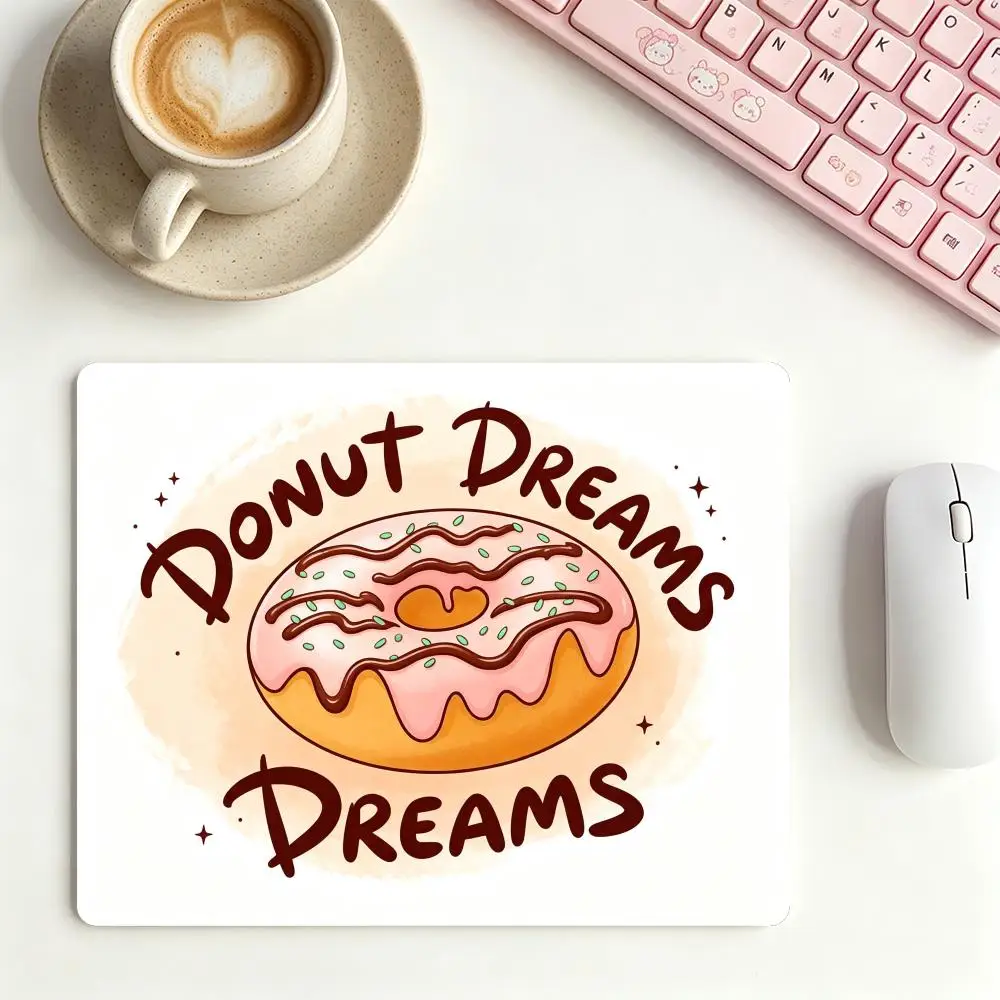 Desk Mat Esports Mouse Pad Natural Rubber Non‑Slip Large Size Life Is Better With Donuts Colorful Glaze Dessert Art For Desktop