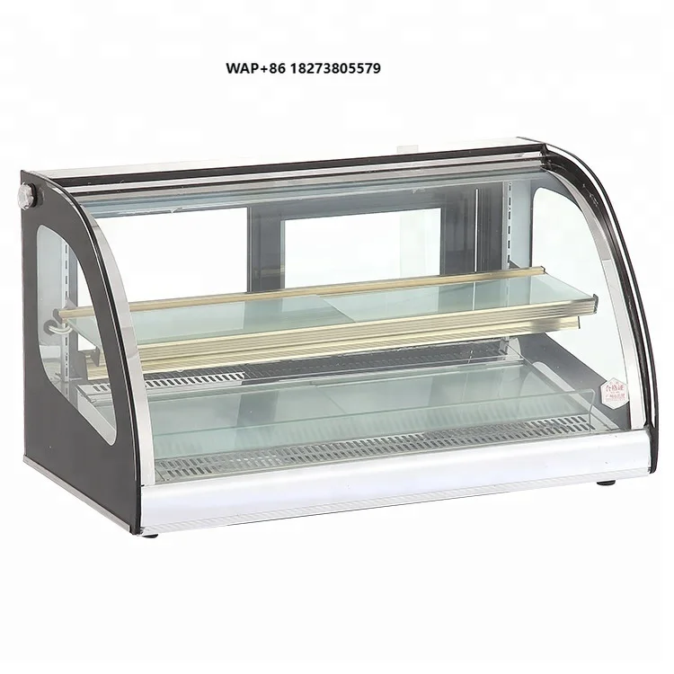 Commercial Desktop Arc Thermal Insulation Bread Egg Tart Food Cake Warming Glass Food Warmer Display Showcase Snack Warmer
