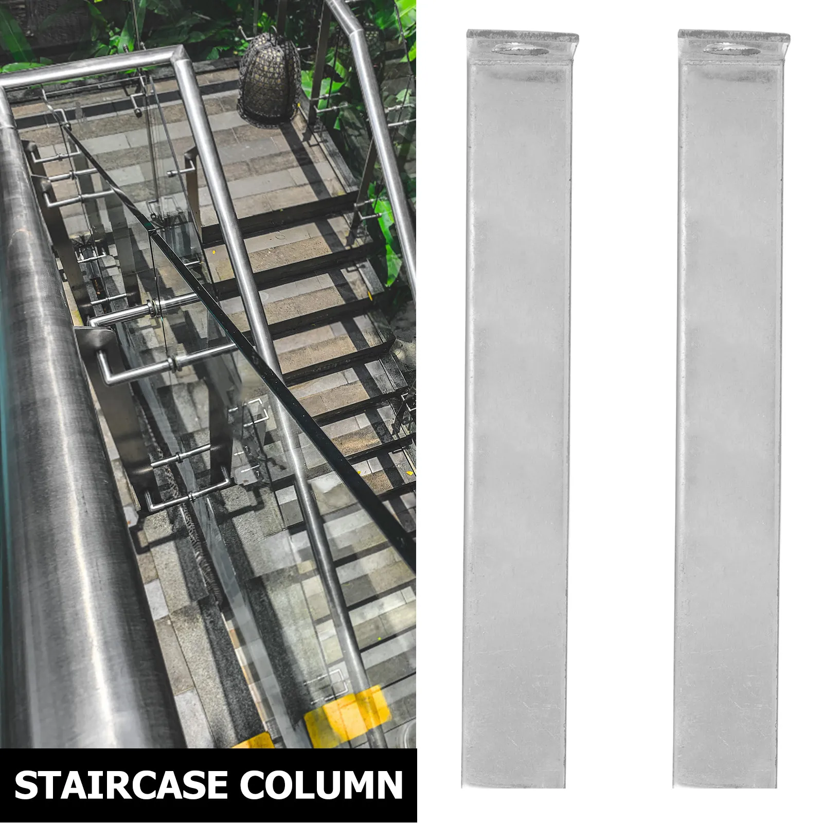 2Pcs Stair Handrail Connector Heavy Duty Adjustable Angle Flat Railing Brackets Indoor Staircase Guardrail Support Cable Railing