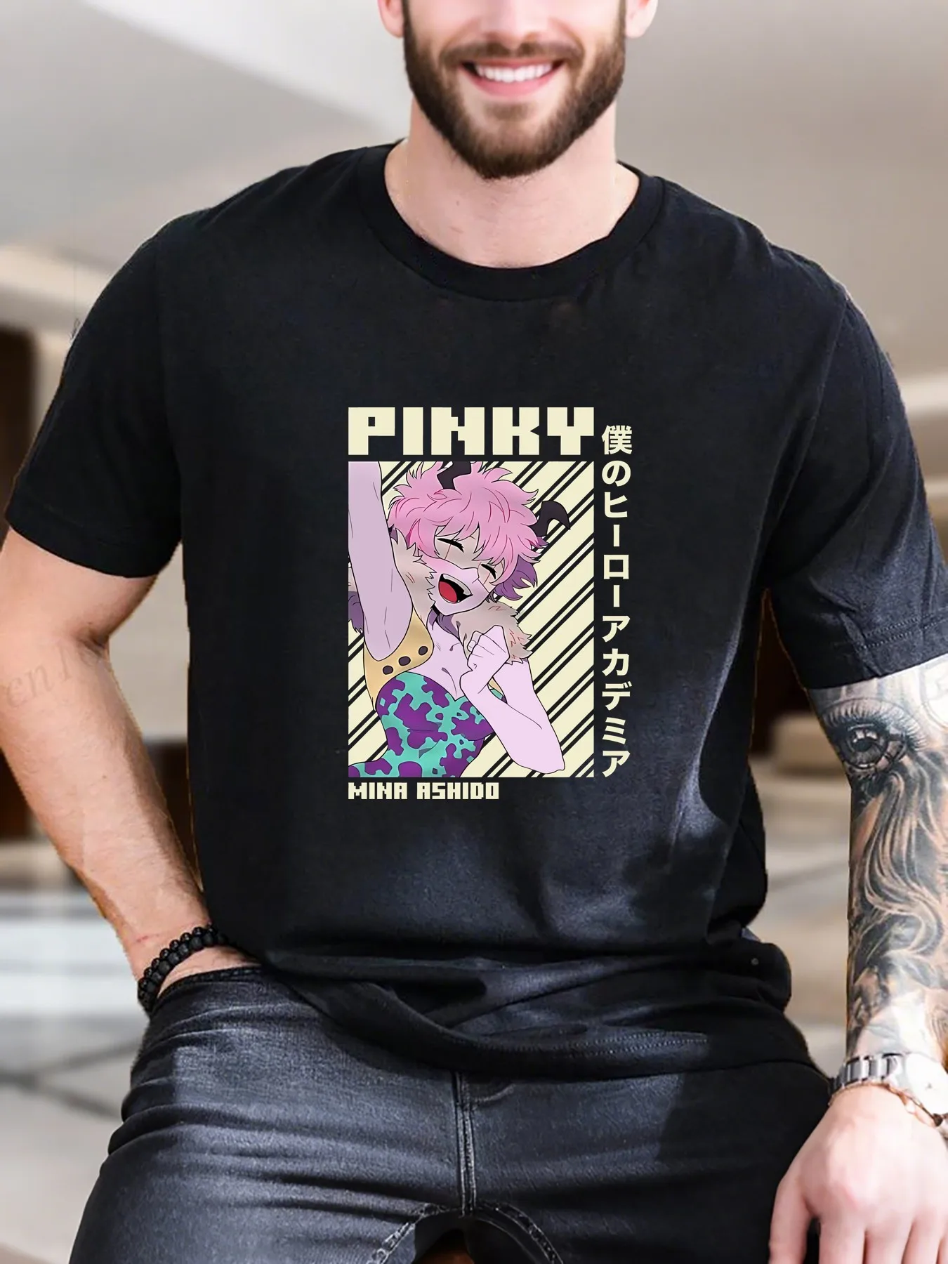 

2025 New Model Fashionable and Innovative Men's T-Shirt Mina Ashido New Arrival Fashion Heavyweight