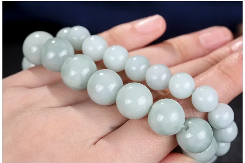 

Натуральный Мьянманский нефрит класса А, зеленый, белый, ручная веревка, круглый браслет из бисера, летние крутые ювелирные изделия, прекрасный подарок для мужчин, женщин, пар