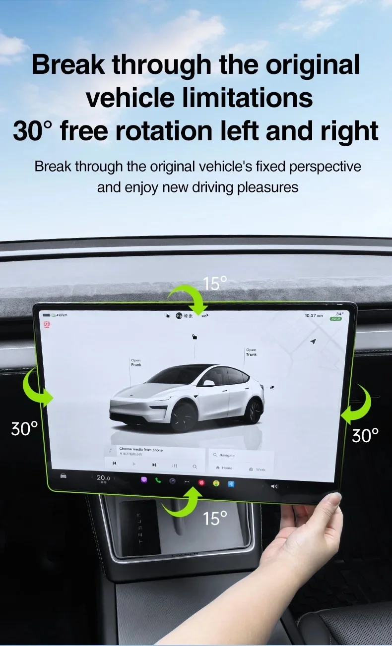 Neu Für Tesla Model Juniper Model 3 Highland Modell Y L 2025 Schwenk Halter Halterung Tilt Bildschirm Rotierenden Halterung Kit Auto Zubehör – Detail 6