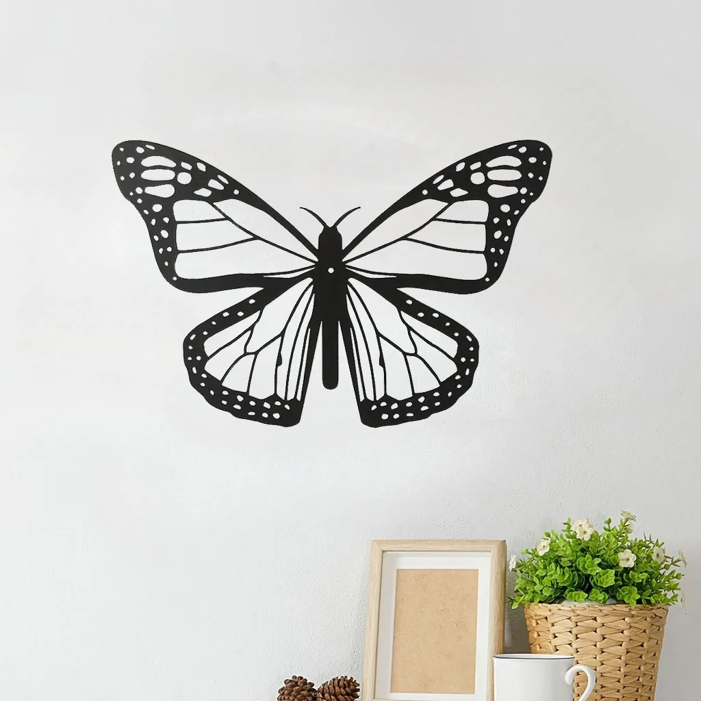 Letreros de mariposa para decoración de pared, silueta de Metal, decoración de jardín, decoración de habitación, regalo colgante de pared de Metal, 1 unidad