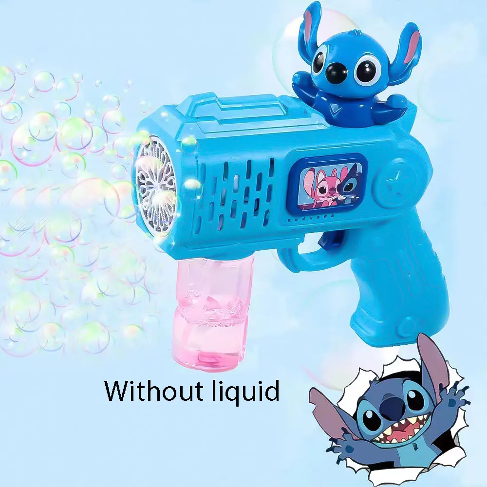 Pistolet do baniek dla dzieci Zabawka Stitch W pełni automatyczna maszyna do baniek Pistolet do baniek Pistolet do baniek na świeżym powietrzu Gra w