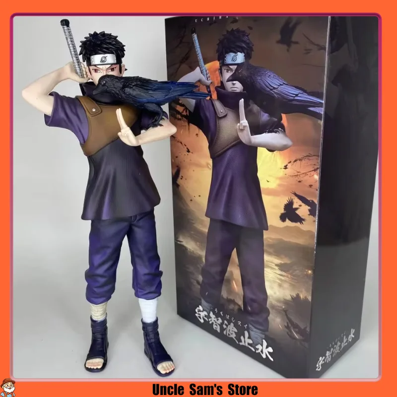 Naruto Shippuden Uchiha Shisui Figure 30cm PVC Statue Crow Sharingan Anime Action Figure Collectible Model Toy Fans Gift